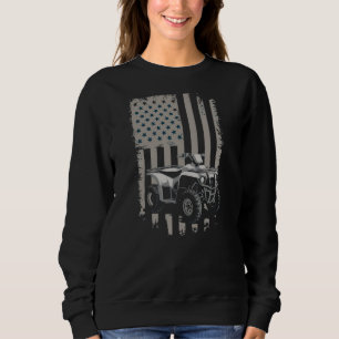 Cool ATV Dirt Bike Rider Summer USA American Flag Sweatshirt