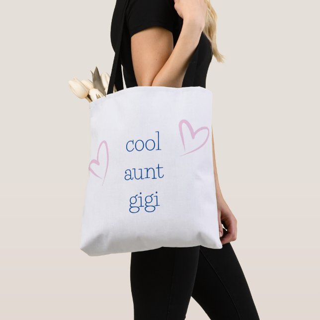 Cool Aunt Best Aunt New Aunt Personalised Tote Bag (Close Up)