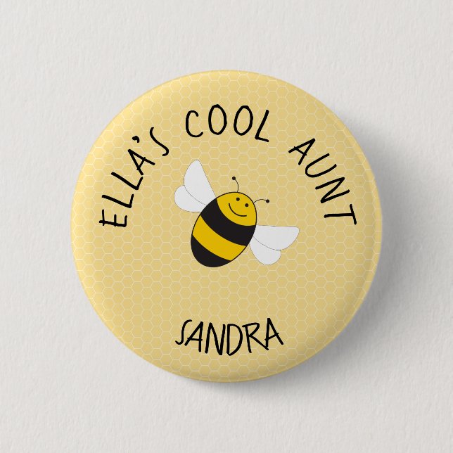 Cool aunt button for bumblebee baby shower (Front)
