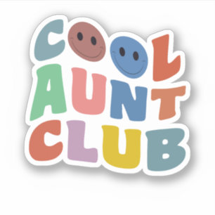 Cool Aunt Club Funny Smile Colourful Cool Aunt Clu