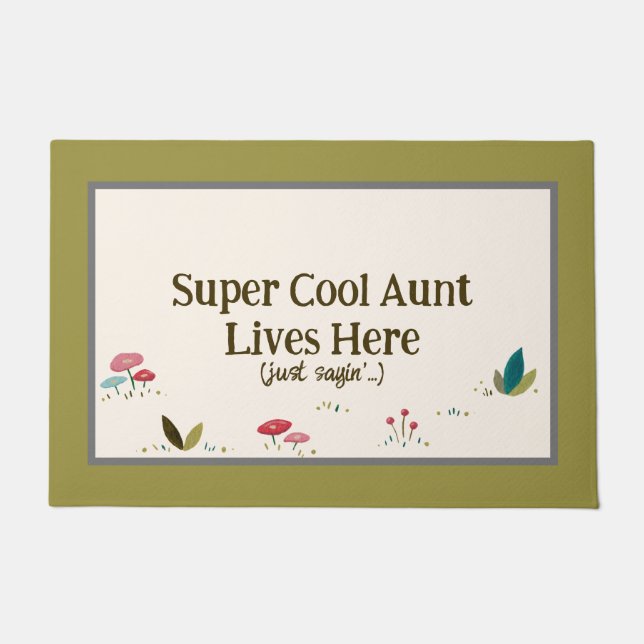 Cool Aunt Funny Custom Doormat (Front)