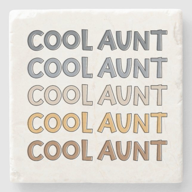Cool Aunt Modern Cute Gifts for Auntie Stone Coaster (Front)