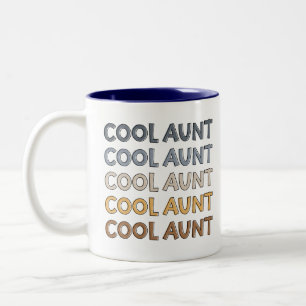 Cool Aunt Modern Cute Gifts for Auntie Two-Tone Coffee Mug