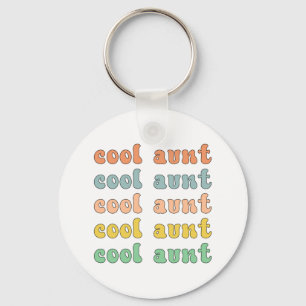 Cool Aunt Modern Retro Cute Gifts for Auntie Key Ring