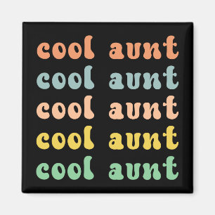Cool Aunt Modern Retro Cute Gifts for Auntie Magnet