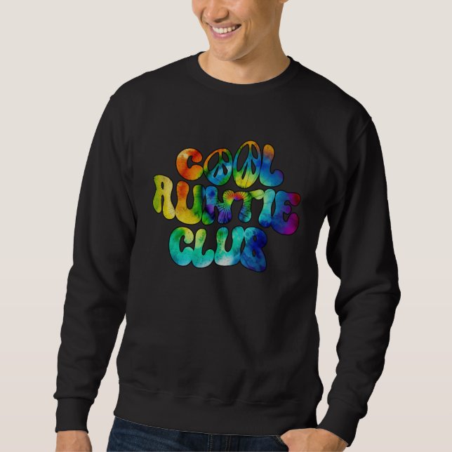 Cool Auntie Club Retro Tie Dye Groovy Sweatshirt (Front)