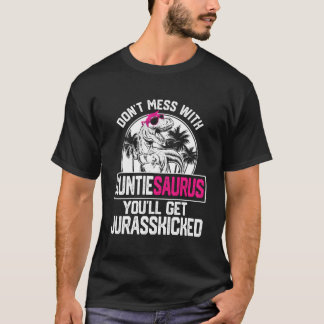Cool Auntiesaurus Dinosaur T Rex Cute Mother'S Day T-Shirt