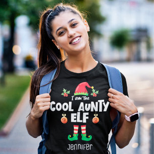Cool aunty elf family matching christmas funny T-Shirt