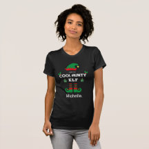 Cool aunty elf family matching christmas name T-Sh