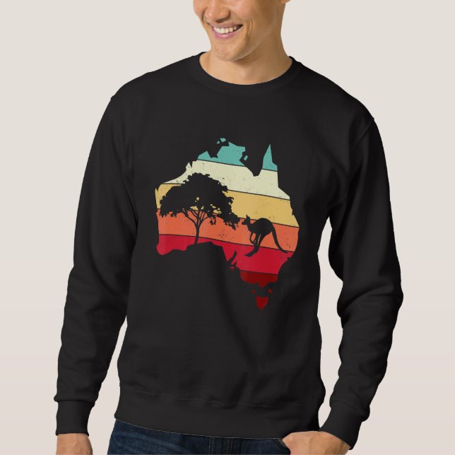 Cool Australia Map Kangaroo Rainbow Australian Aus Sweatshirt (Front)