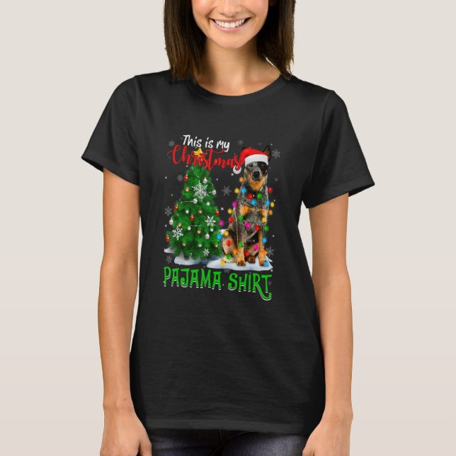 Cool Australian Cattle Dog Christmas Tree Lights S T-Shirt (Front)