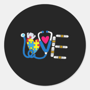 Cool Autism Awareness Day Design Classic Round Sticker