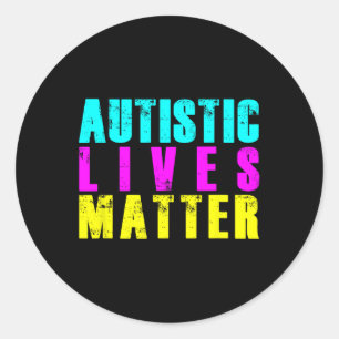 Cool Autistic Lives Autism Awareness Gift Classic Round Sticker
