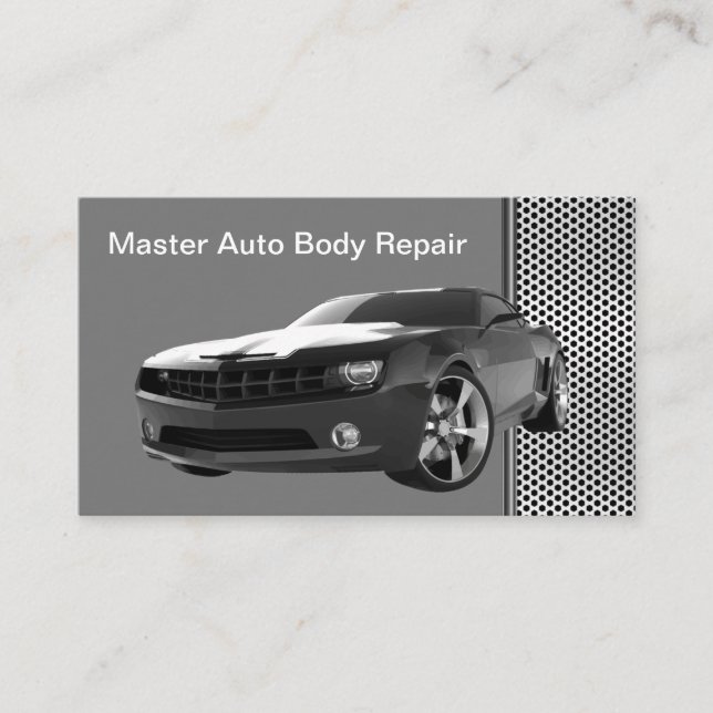 Cool Auto Body Sleek Design Business Card (Front)