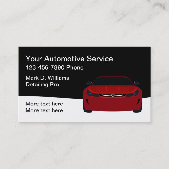 Cool Automotive Car Detailing Pro Business Card (Front)