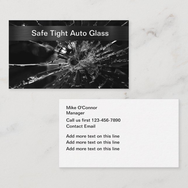 Cool Automotive Glass Repair Business Cards  (Front/Back)