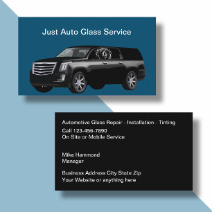 Cool Automotive Glass Repair Services  Business Card