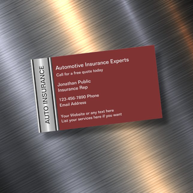 Cool Automotive Insurance Business Card Magnet (Creator Uploaded)