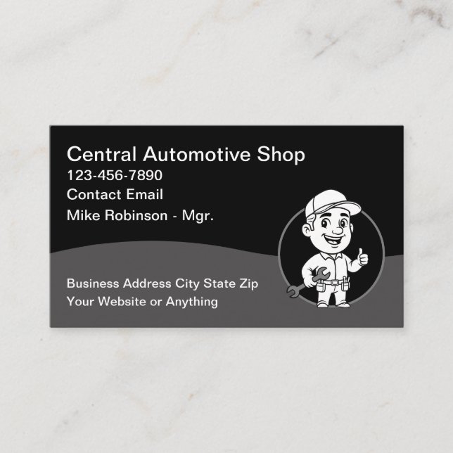 Cool Automotive Repair Shop Business Cards (Front)