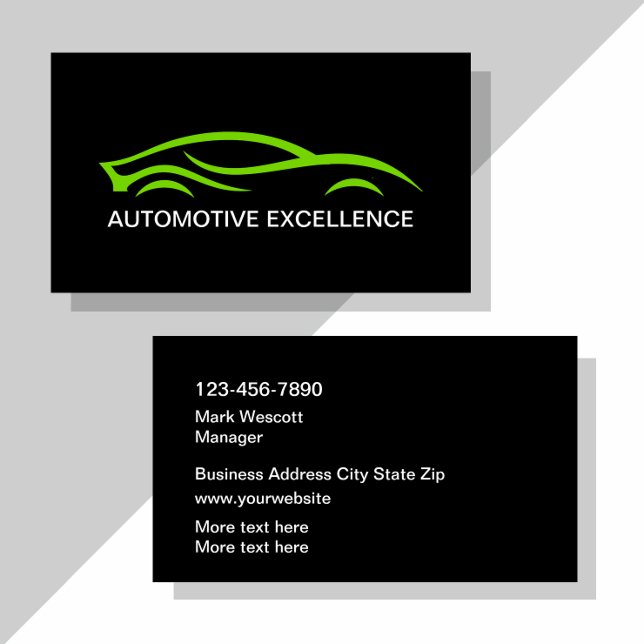 Cool Automotive Sleek Modern Business Cards (Creator Uploaded)