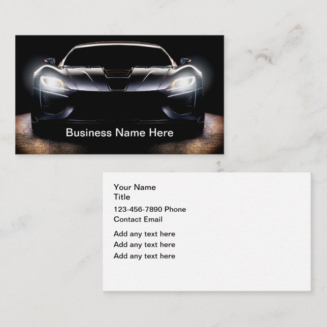 Cool Automotive Theme Business Cards Template (Front/Back)