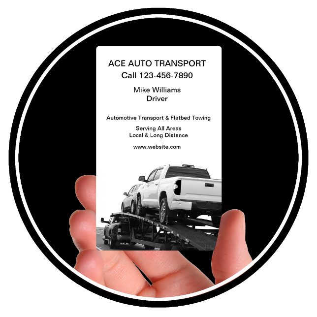Cool Automotive Transport Flatbed Towing Business Card (Creator Uploaded)