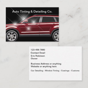 Cool Automotive Window Tinting And Detailing Business Card