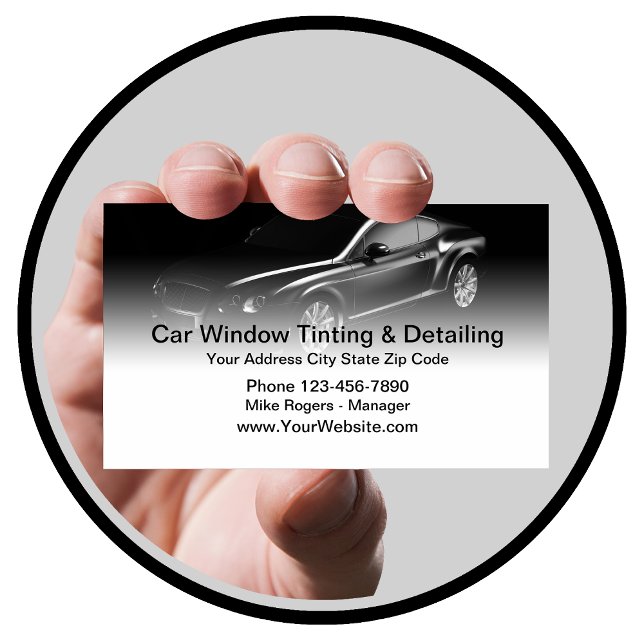 Cool Automotive Window Tinting Detailing Business Card (Creator Uploaded)