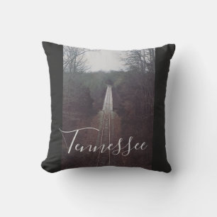 cool autumn TENNESSEE railroad photograph   Cushion