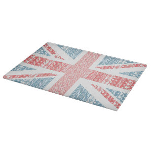 Cool awesome trendy Aztec U.K.Union Jack Flag Cutting Board