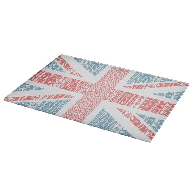 Cool awesome trendy Aztec U.K.Union Jack Flag Cutting Board (Corner)