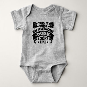 Cool awesome  word art  baby bodysuit