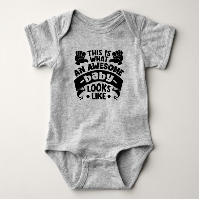 Cool awesome  word art  baby bodysuit (Front)