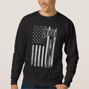 Cool Axe Throwing For Men Women Lumberjack US Amer Sweatshirt