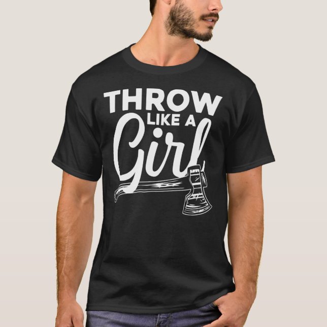 Cool Axe Throwing For Women Girls Lumberjack Axe H T-Shirt (Front)