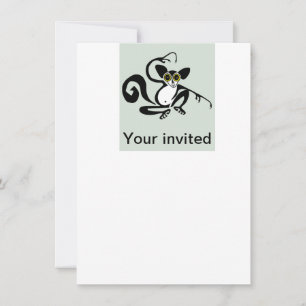 Cool AYE-AYE - Primate - Lemur -Madagascar - Party Invitation