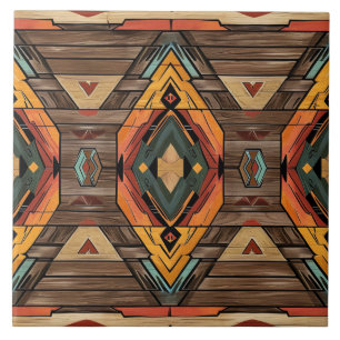 Cool Aztec faux wood Ceramic Tile