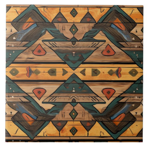 Cool Aztec faux wood Ceramic Tile
