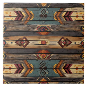 Cool Aztec faux wood Ceramic Tile