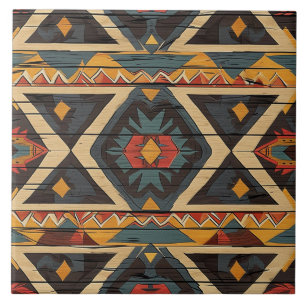 Cool Aztec faux wood  Ceramic Tile