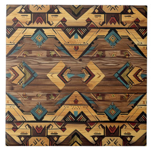 Cool Aztec faux wood  Ceramic Tile