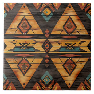 Cool Aztec faux wood  Ceramic Tile