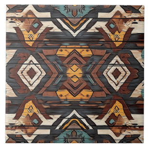 Cool Aztec faux wood  Ceramic Tile