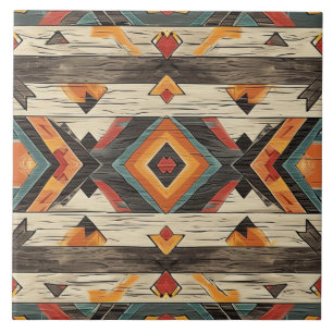 Cool Aztec faux wood  Ceramic Tile