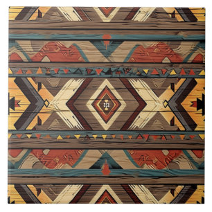 Cool Aztec faux wood  Ceramic Tile