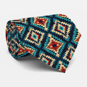 Cool Aztec pattern tiled neck tie 