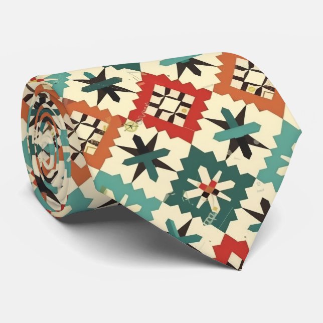 Cool Aztec Western tiled pattern  Tie (Rolled)