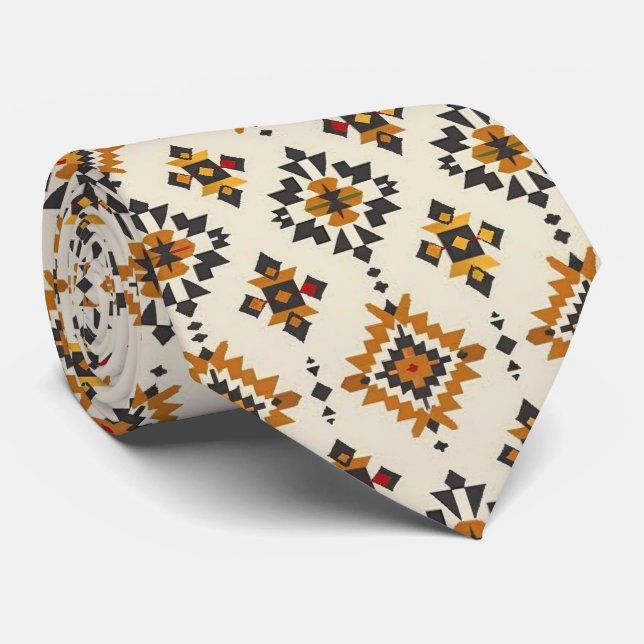 Cool Aztec Western tiled pattern  Tie (Rolled)