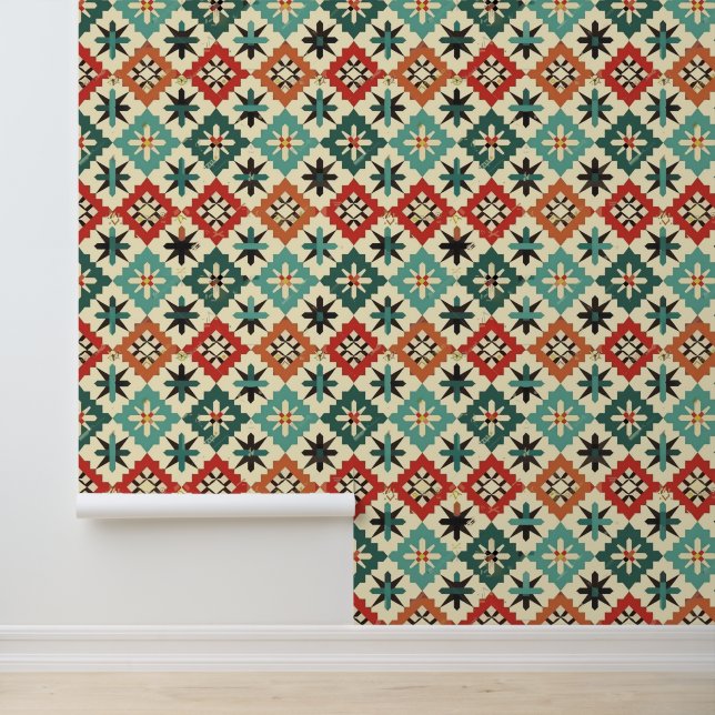 Cool Aztec Western tiled pattern Wallpaper (Application)