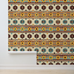 Cool Aztec Western tiled pattern Wallpaper 